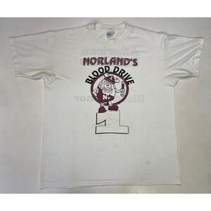 VINTAGE American Red Cross Norland's Blood 1992 T-shirt Men XL 90s Single Stitch